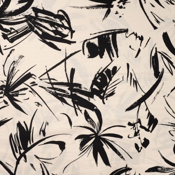 Viskose Crepe - Fenella - black/ecru