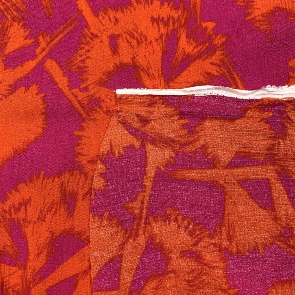 Viskose Crepe - Frosted Flowers - fuchsia/orange