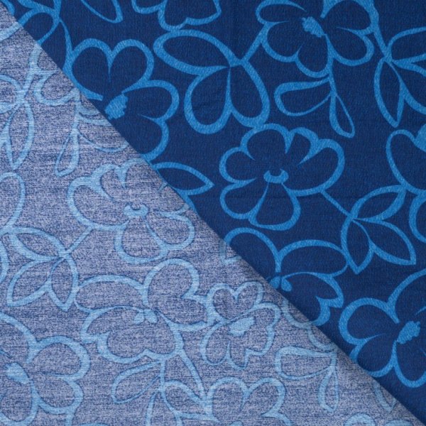 Viskose Crepe - Jola Flowers - navy/blue