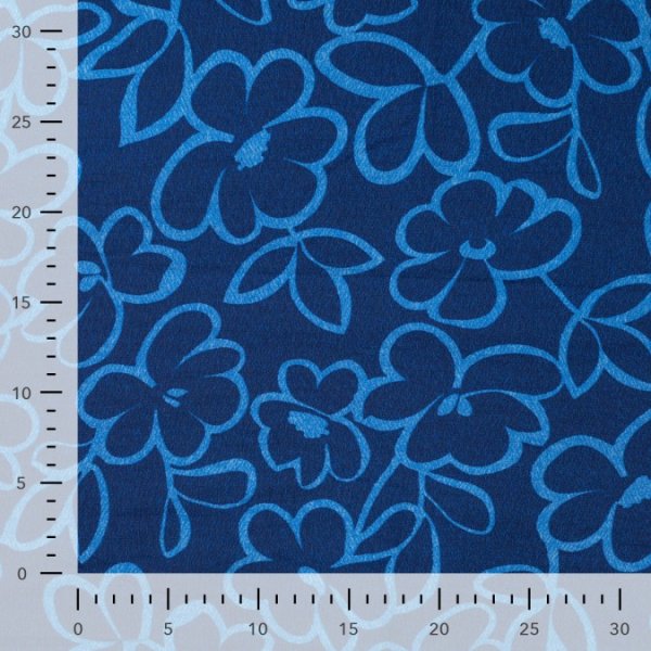 Viskose Crepe - Jola Flowers - navy/blue