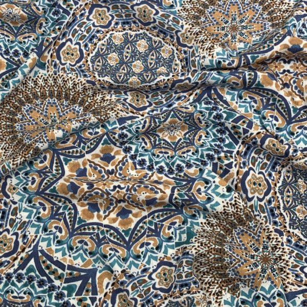 Viskose Crepe - Mandala - denim