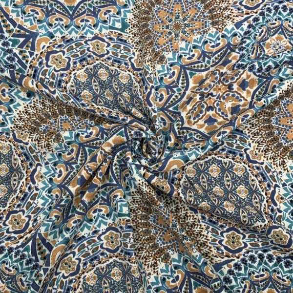 Viskose Crepe - Mandala - denim