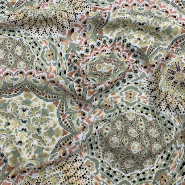 Viskose Crepe - Mandala - khaki
