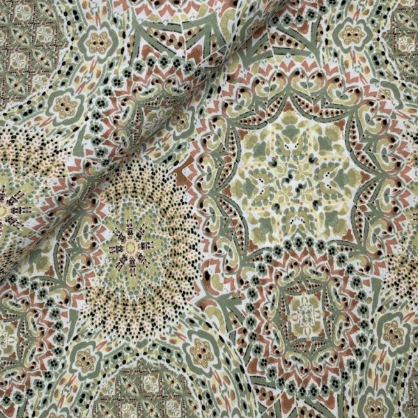 Viskose Crepe - Mandala - khaki
