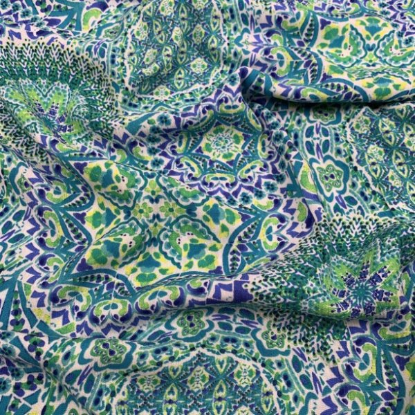 Viskose Crepe - Mandala - royal