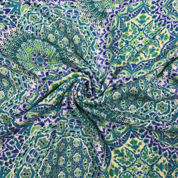 Viskose Crepe - Mandala - royal