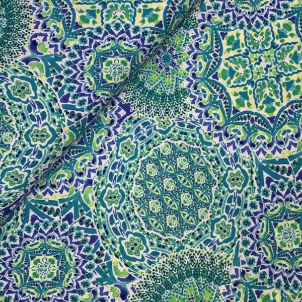 Viskose Crepe - Mandala - royal