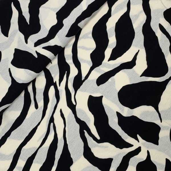 Viskose Crepe - Neven Zebra - black/ecru