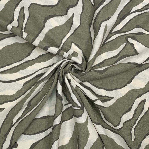 Viskose Crepe - Neven Zebra - khaki/ecru