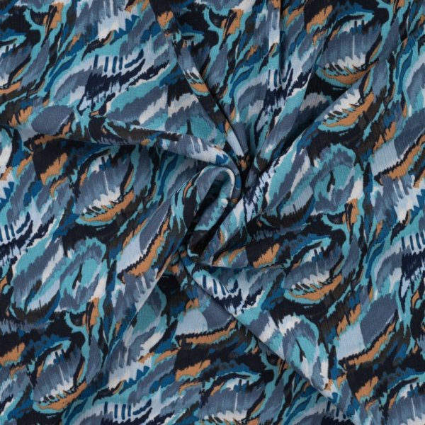 Viskose Crepe - Ozean Blaze - denim