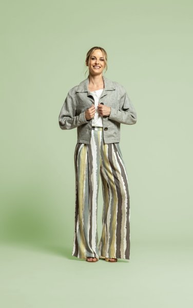 Viskose Crepe - Stripes - khaki