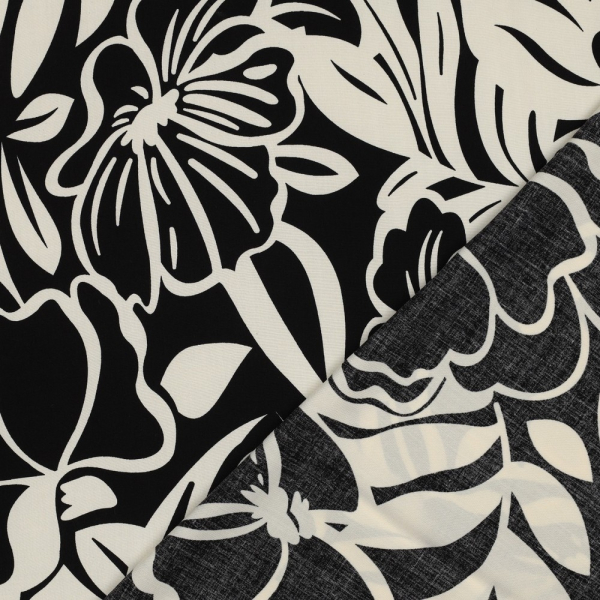 RESTSTÜCK 0,30m !!! - Viskose - Danae Flowers - black