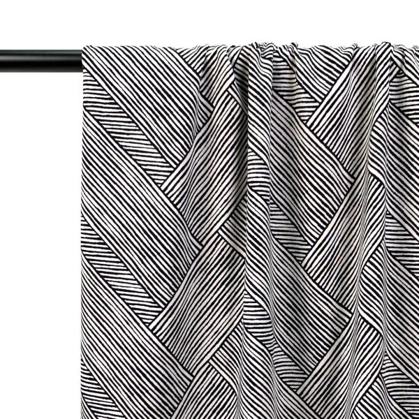 RESTSTÜCK 1,60m !!! - Viskose Stretch Twill - Diagonal Stripes - black/sand