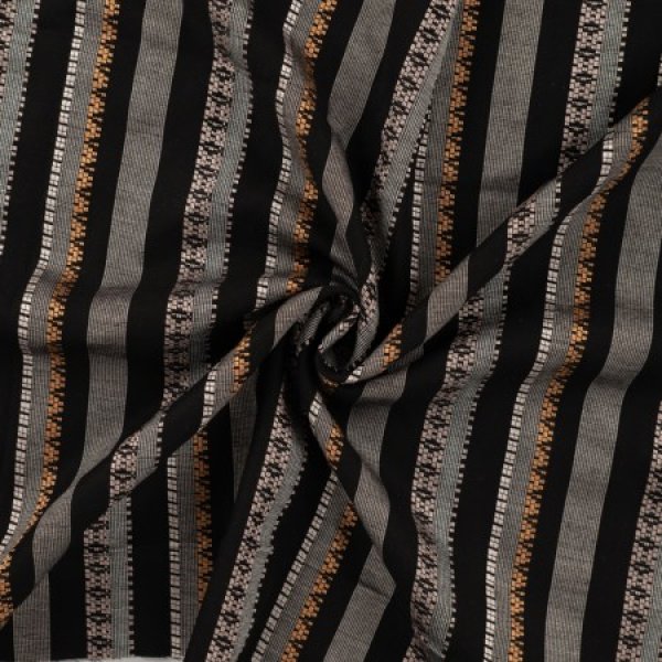 Viskose - Fancy Stripe - schwarz