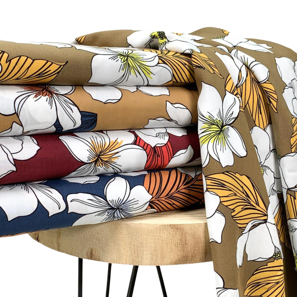 RESTSTÜCK 0,50m !!! - Viskose - Flower Alis - khaki/sand