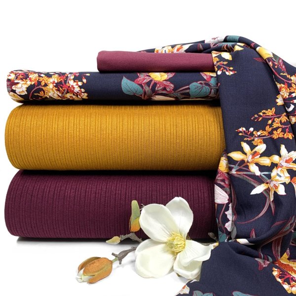 Viskose - Flower Oria - navy