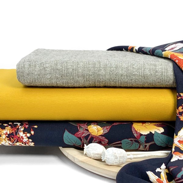 Viskose - Flower Oria - navy