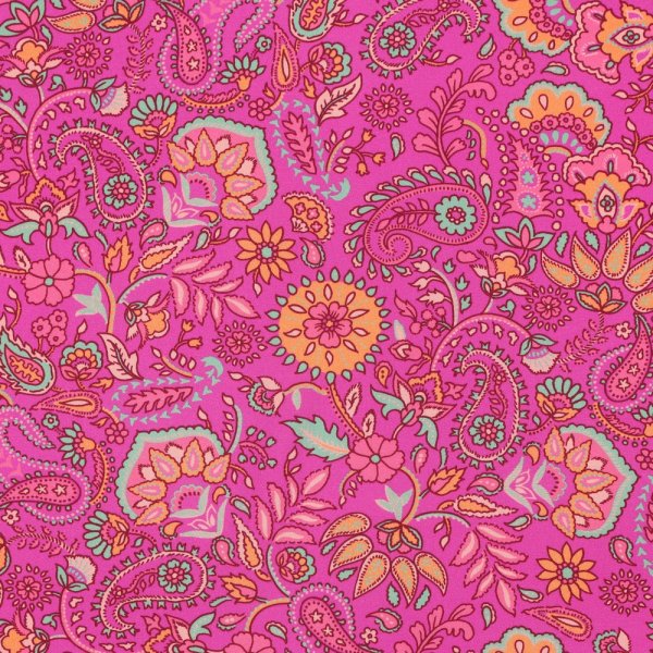 Viskose mit LENZING™ ECOVERO™ Fasern - Ivette Flowers - fuchsia/orange