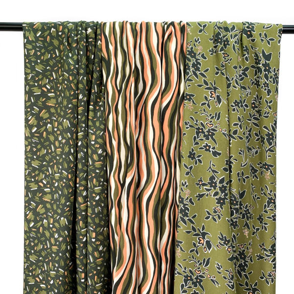 RESTSTÜCK 0,70m !!! - Viskose - Frya Flowers - khaki