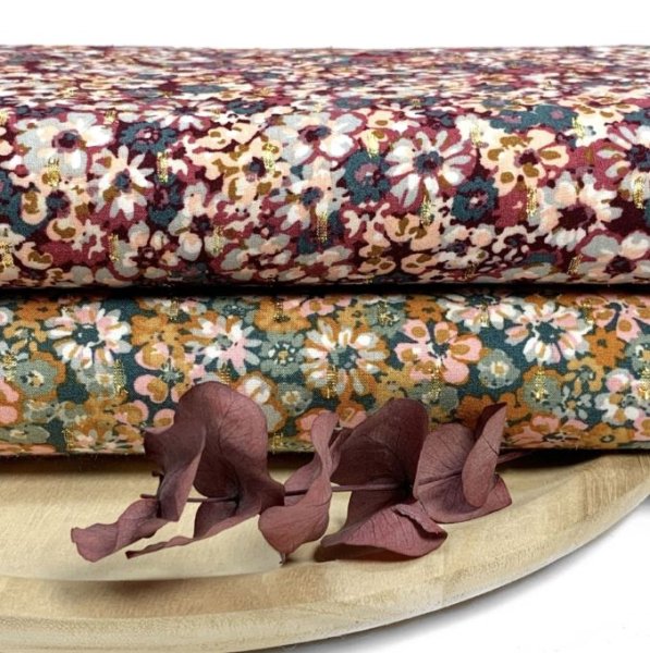 RESTSTÜCK 1,20m !!! - Viskose - Glam Flowers - dark cyan