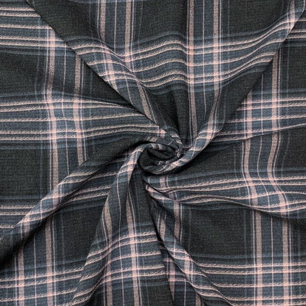 Viskose - Helsinki Check - black/old rose