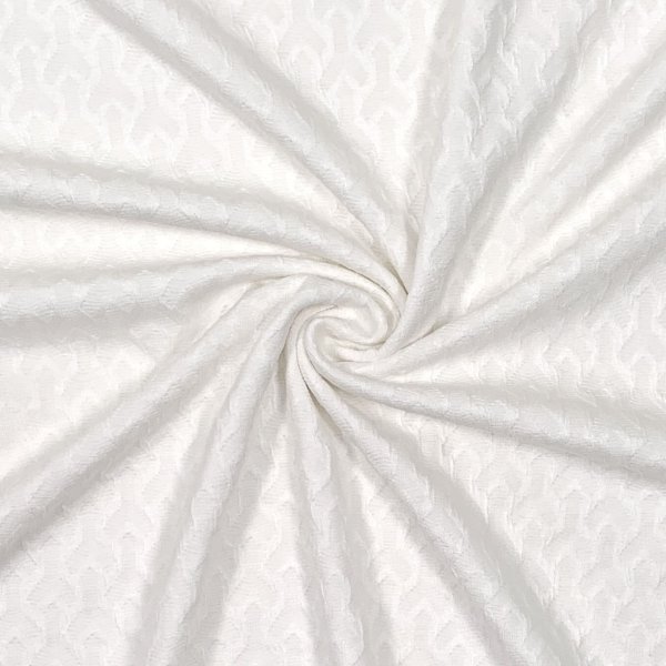 RESTSTÜCK 1,00m !!! - Viskose Jacquard Jersey - Rhombus - naturweiß