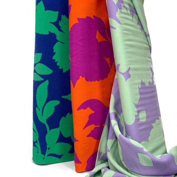 RESTSTÜCK 1,70cm !!! - Viskose - Kalea Flower - blue/green