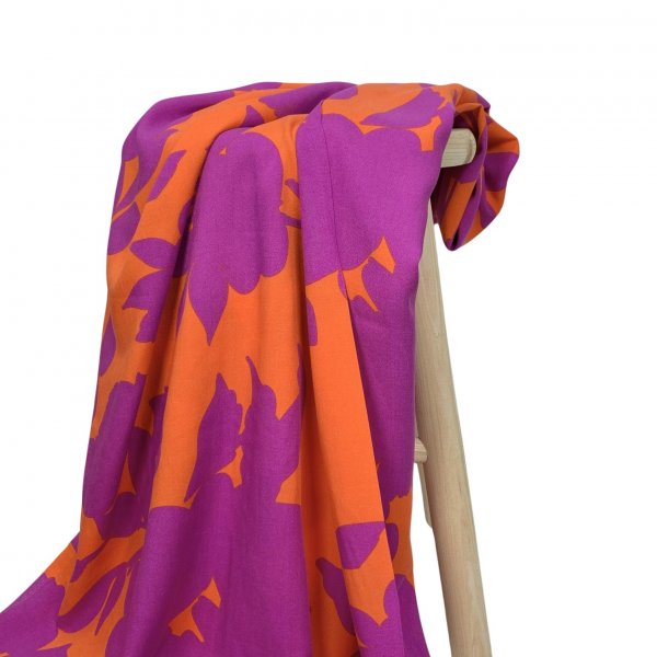 RESTSTÜCK 60cm !!! - Viskose - Kalea Flower - violet/orange