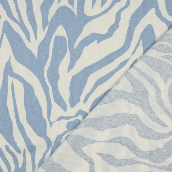 Viskose Leinen - Zebra Aliki - blue