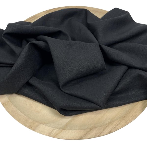 RESTSTÜCK 0,50m !!! - Leinen Viskose - Marciano - uni - black