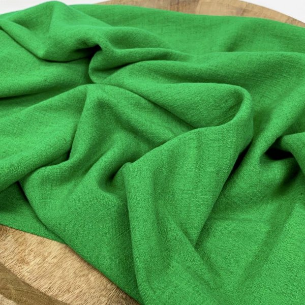 RESTSTÜCK 1,0m !!! - Viskose Leinen Slub - uni - grasgrün