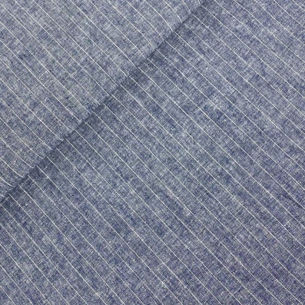 B-WARE !!! - RESTSTÜCK 1,80m !!! - Viskose Leinen - Streifen - jeans