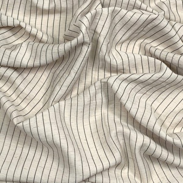 Viskose Leinen - Stripes small - nature
