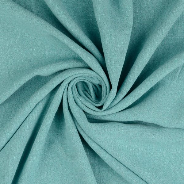 Viskose Leinen - uni - aqua