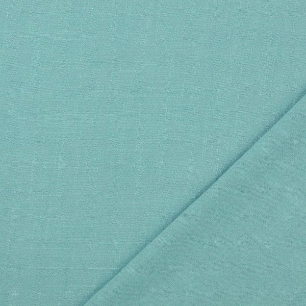 Viskose Leinen - uni - aqua