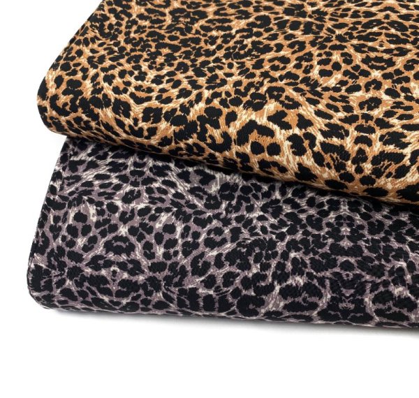 Viskose - Leopard - grau schwarz