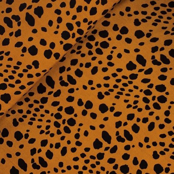 RESTSTÜCK 2,0m !!! - Viskose - Leopard Spots - ocker
