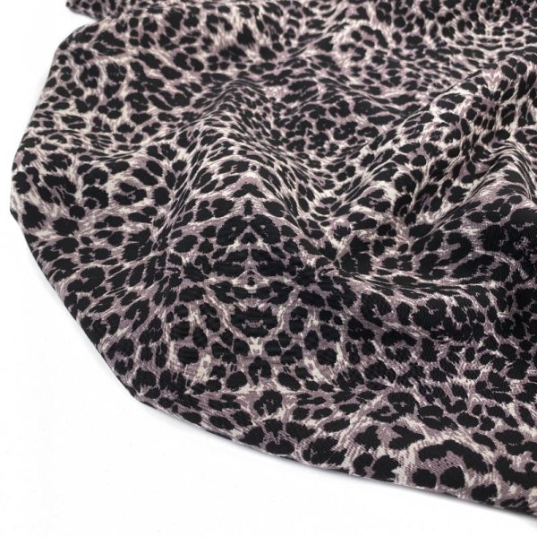 Viskose - Leopard - grau schwarz
