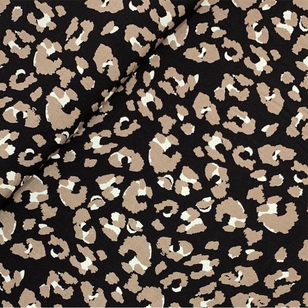 RESTSTÜCK 0,70m !!! - Viskose - Leoprint - black