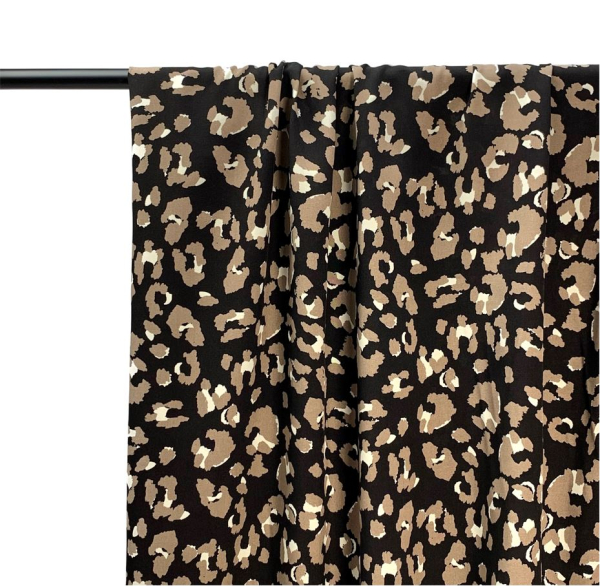 RESTSTÜCK 1,40m !!! - Viskose - Leoprint - black