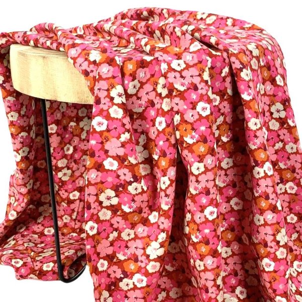 RESTSTÜCK 1,30m !!! - Viskose Popeline - Lika - fuchsia