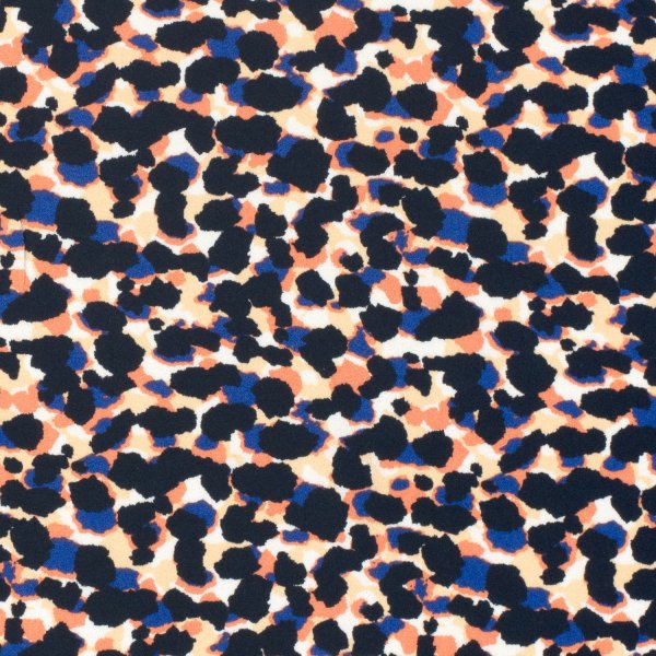 Viskosesatin - matt - Lima - blue navy/ coral