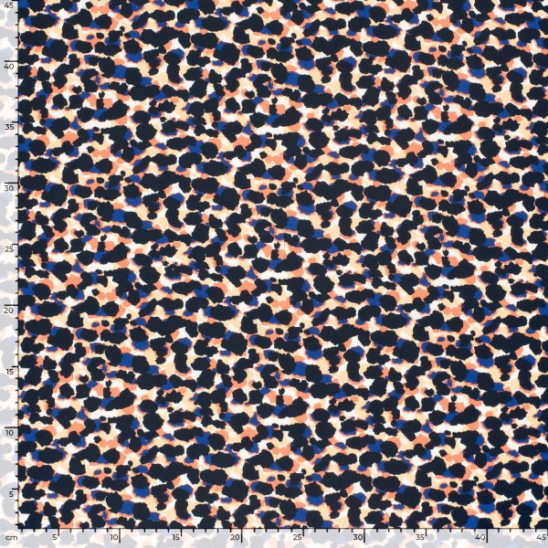 Viskosesatin - matt - Lima - blue navy/ coral