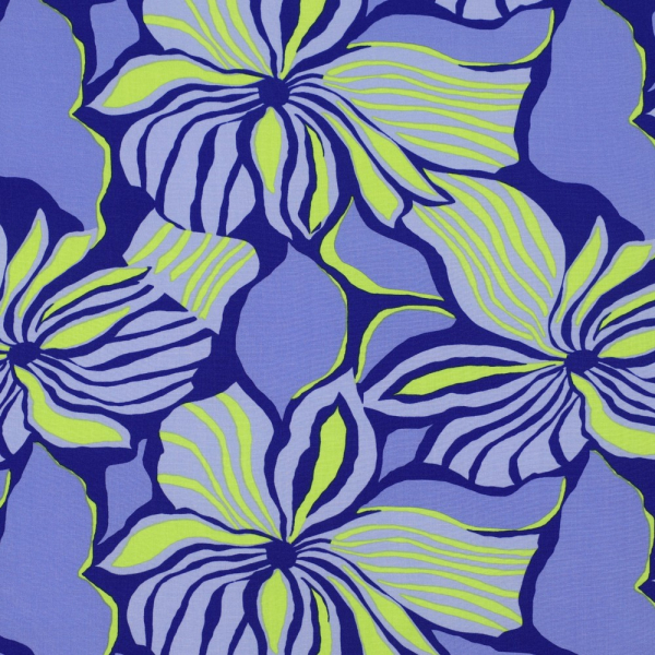 RESTSTÜCK 1,00m !!! - Viskose mit LENZING™ ECOVERO™ Fasern - Marit Flowers - cobalt