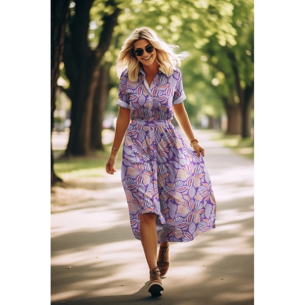 Viskose mit LENZING™ ECOVERO™ Fasern - Marit Flowers - lavender