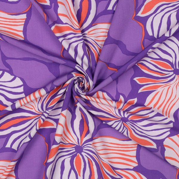 Viskose mit LENZING™ ECOVERO™ Fasern - Marit Flowers - lavender