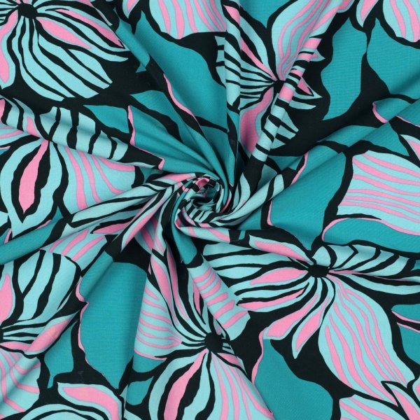 Viskose mit LENZING™ ECOVERO™ Fasern - Marit Flowers - petrol