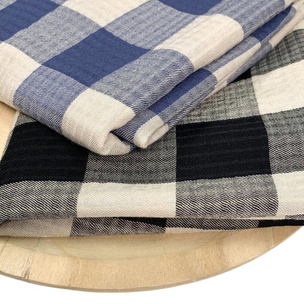 Viskose Mix - kariert - Jiska - sand/black