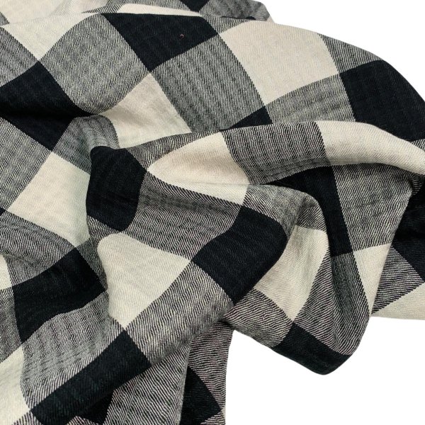 Viskose Mix - kariert - Jiska - sand/black