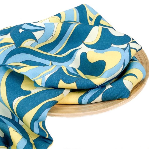 RESTSTÜCK 1,50m !!! - Viskose - Osane - blue/yellow